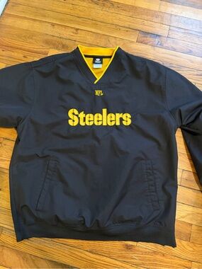 NFL Steelers Black and Yellow Windbreaker Pullover